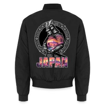 Japan Samurai Shogun Fuji - Unisex Bomberjacke - Schwarz - Hinten - AI Model Male 185 light (185cm)