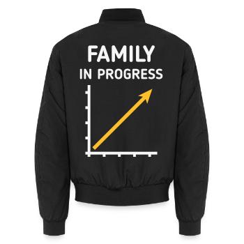 Family In Progress (Schwanger / Eltern / NEG 2C) - Unisex Bomberjacke - Schwarz - Hinten - AI Model Male 185 light (185cm)