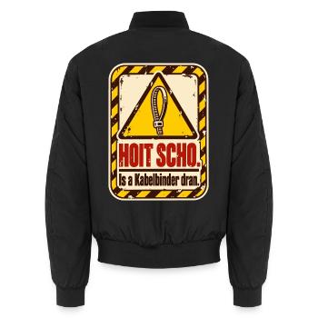 Hoit scho Kabelbinder - Unisex Bomberjacke - Schwarz - Hinten - AI Model Male 185 light (185cm)
