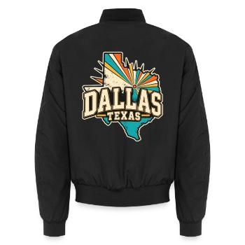 Texas Dallas Retro  - Unisex Bomberjacke - Schwarz - Hinten - AI Model Male 185 light (185cm)