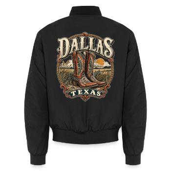 Texas Dallas Cowboy Stiefel - Unisex Bomberjacke - Schwarz - Hinten - AI Model Male 185 light (185cm)