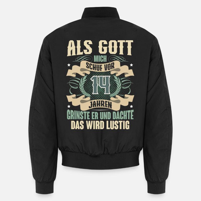 14. Geburtstag Als Gott Mich Schuf Vor Unisex Bomberjacke
