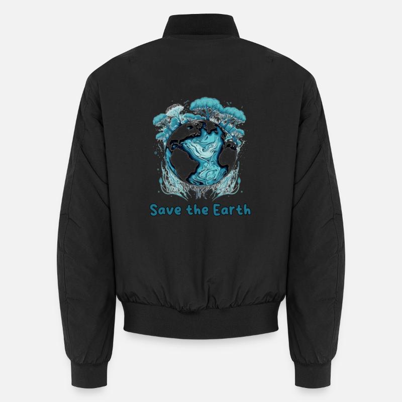 Gardien de la Terre : Globe et arbres turquoise Bomber unisexe