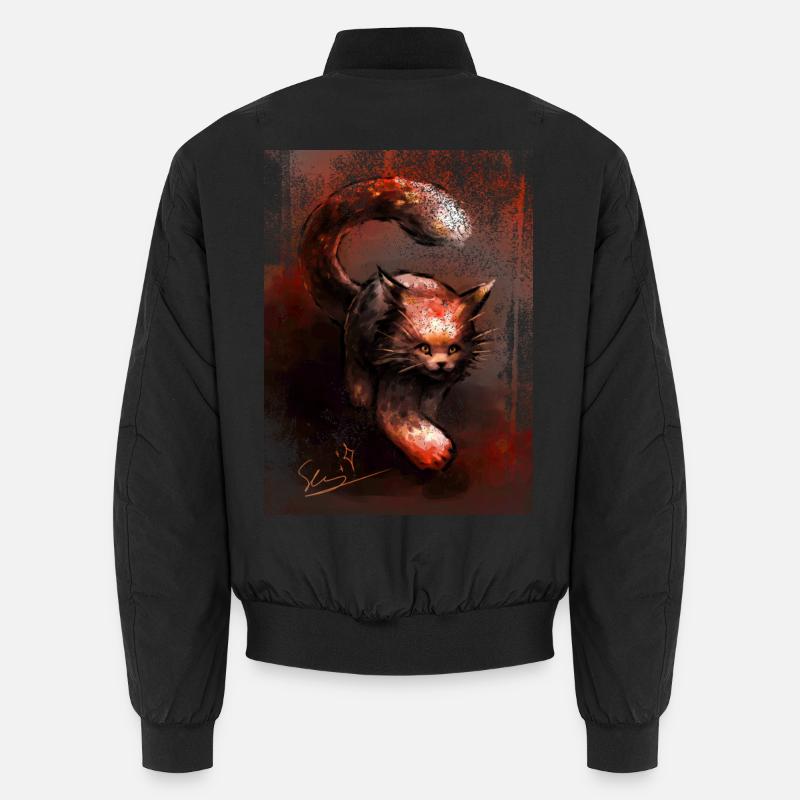Creeping Red Lynx [Hand Painted] Unisex Bomber Jacket