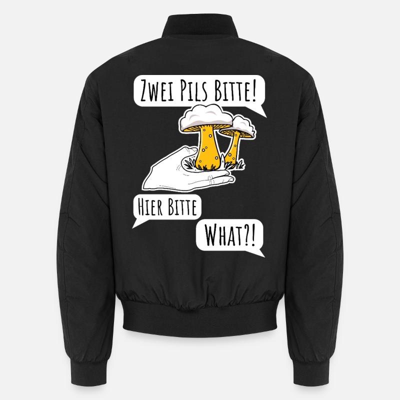 Ordering beer is not easy! Pilsner or mushroom? Unisex Bomber Jacket
