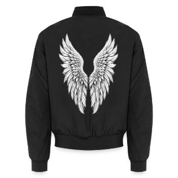 Engel fly high - Unisex Bomberjacke - Schwarz - Hinten - AI Model Male 185 light (185cm)