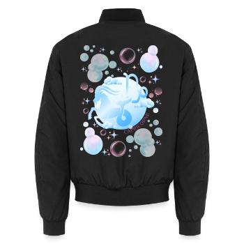 Steinbock-Frau – Astrologiegeschenk - Unisex Bomberjacke - Schwarz - Hinten - AI Model Male 185 light (185cm)