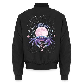 Cancer Woman – Astrology Gift - Unisex Bomber Jacket - black - Back - AI Model Male 185 light (185cm)
