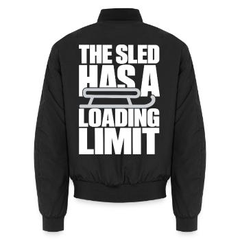 The Sled Has a Loading Limit – Schlitten - Unisex Bomberjacke - Schwarz - Hinten - AI Model Male 185 light (185cm)