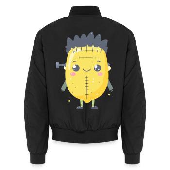 Franken-Lemon - Unisex Bomberjacke - Schwarz - Hinten - AI Model Male 185 light (185cm)