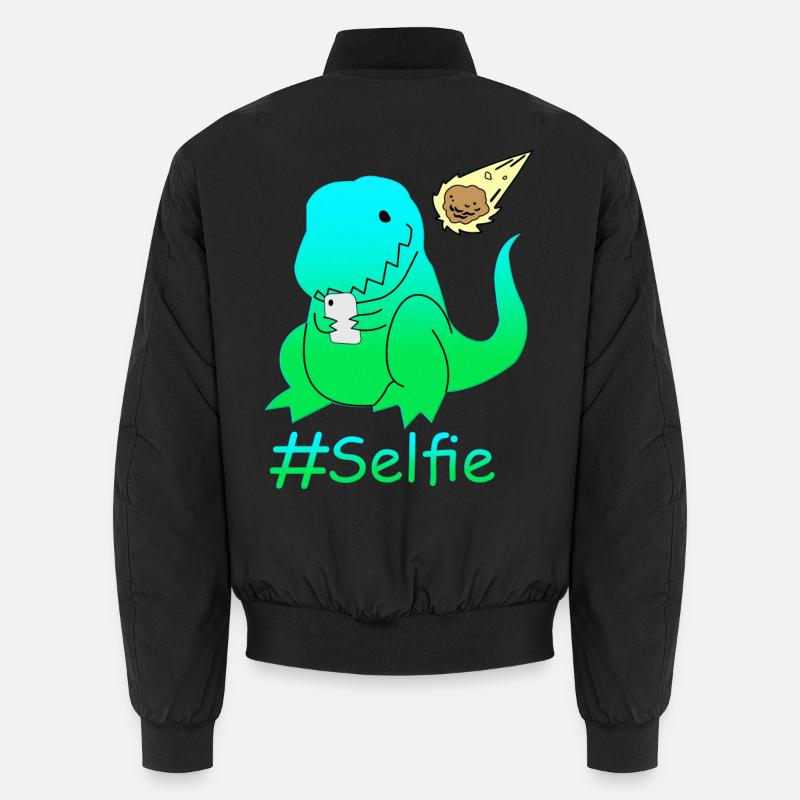 Lustiger Selfie Dinosaurier - Unisex Bomberjacke - Schwarz