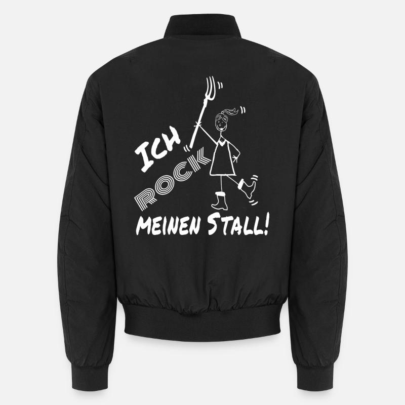Frau Mistgabel Stall witzig - Unisex Bomberjacke - Schwarz