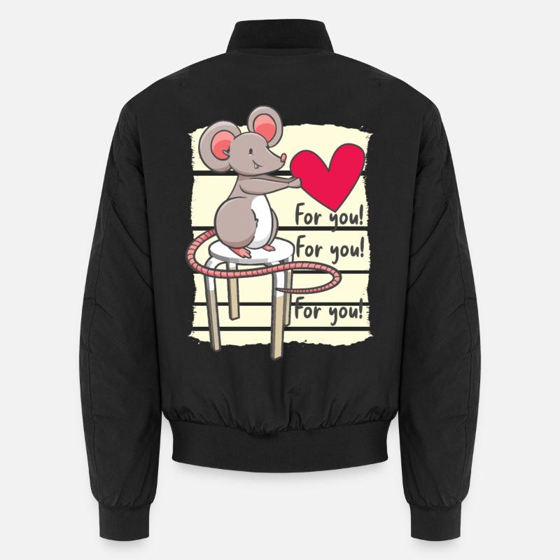 Sweet mouse with heart Unisex Bomber Jacket