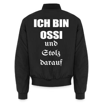 ich bin Ossi und Stolz darauf - Unisex Bomberjacke - Schwarz - Hinten - AI Model Male 185 light (185cm)