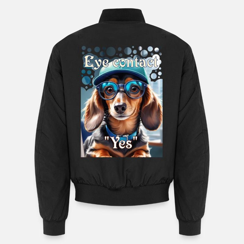 Dackelblick Ja Dackel mit Cap stylische Brille Unisex Bomberjacke