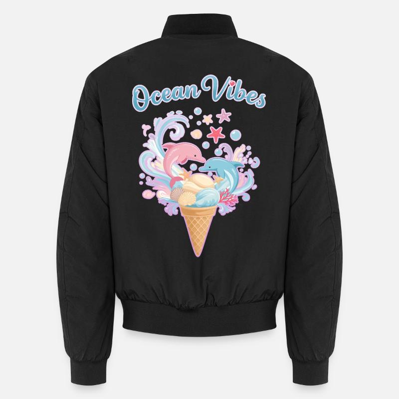 Eiscreme & Delfine Design 🍦🐬🐬 Unisex Bomberjacke