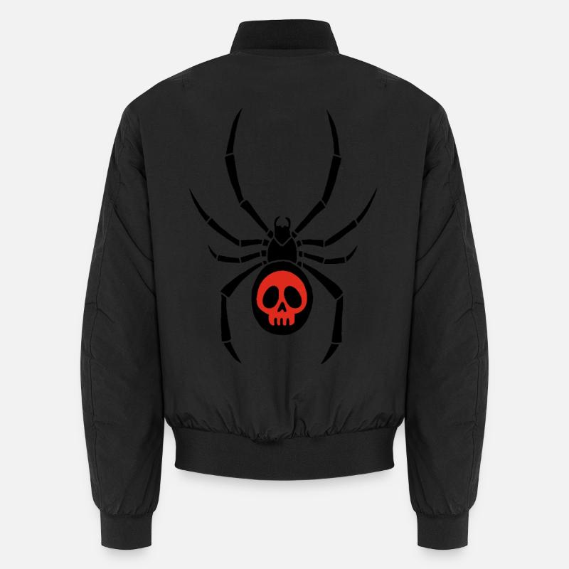 Black widow and red skull Unisex Bomber Jacket