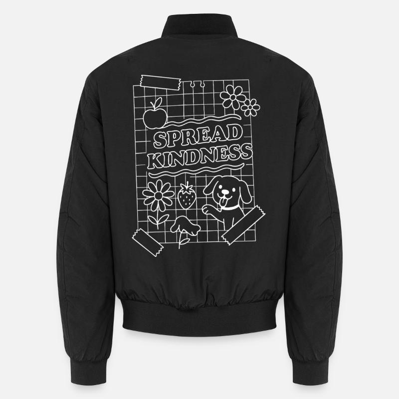 Spread Kindness (white) - Unisex Bomber Jacket - black