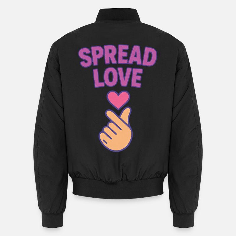 K-POP Liebe verbreiten: Herz-Hand-Geste - Unisex Bomberjacke - Schwarz