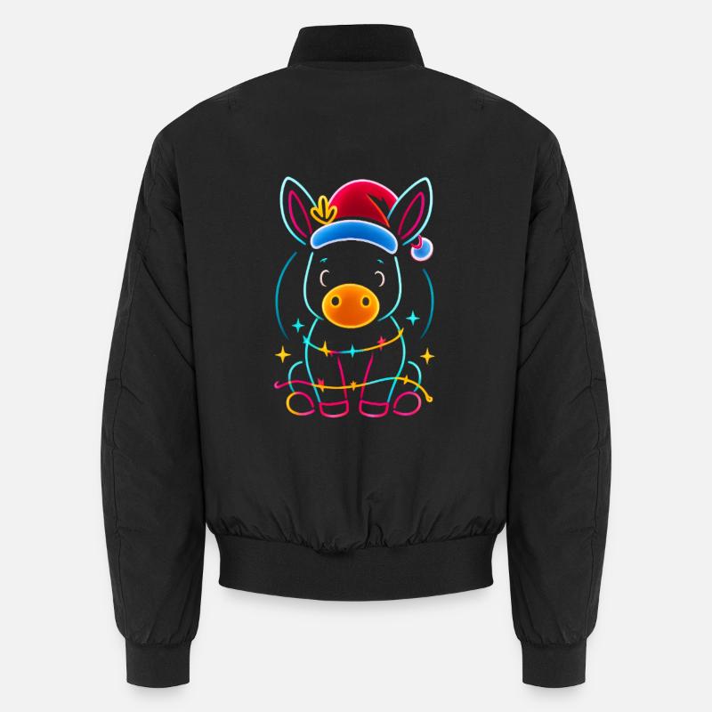 Esel Elfe Weihnachten Lustig Geschenk - Unisex Bomberjacke - Schwarz