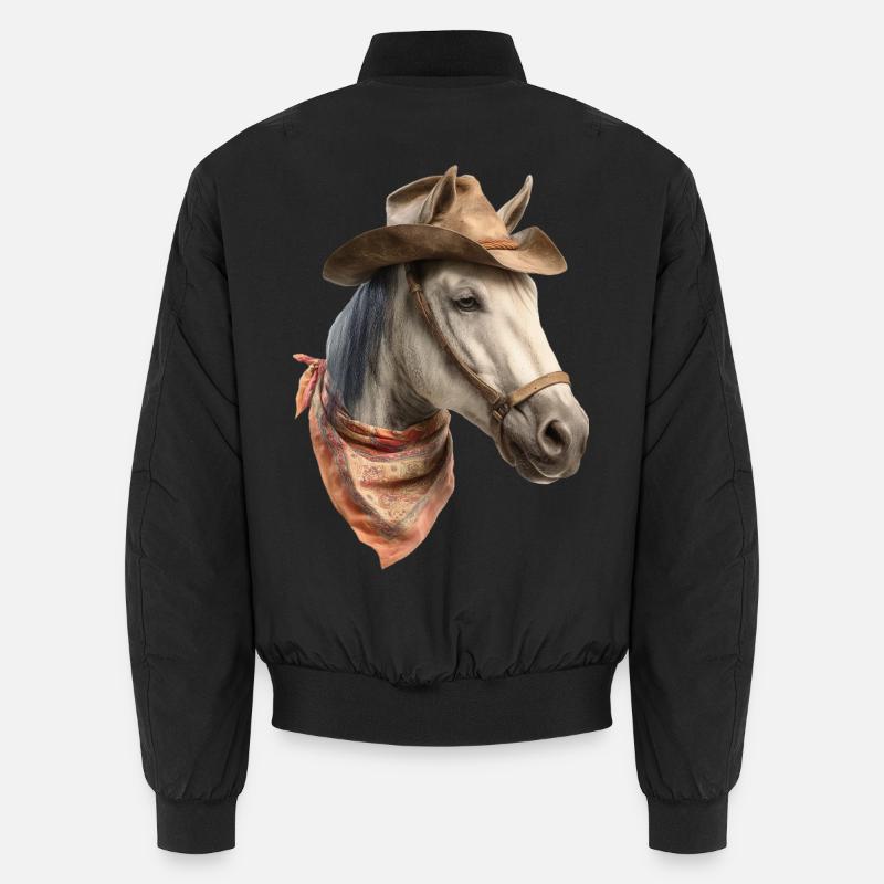 Perd Cowboy - Unisex Bomber Jacket - black