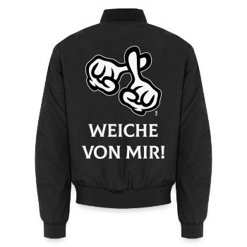 Éloignez-vous de moi ! (Croix / Bible / Religion / NEG2C) - Bomber unisexe - noir - Dos - AI Model Male 185 light (185cm)