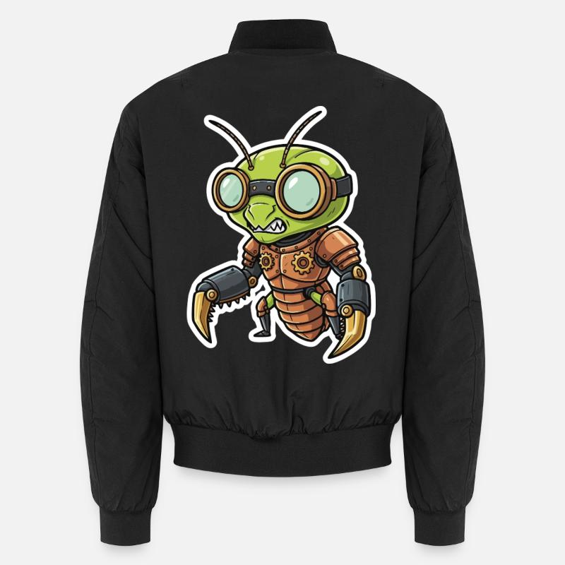Praying Mantis Steampunk Copper Armor - Unisex Bomber Jacket - black