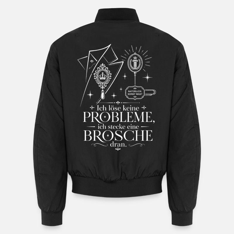 Ich stecke eine Brosche dran - Unisex Bomberjacke - Schwarz