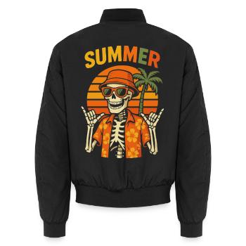 Été squelette Sun Tiki - Bomber unisexe - noir - Dos - AI Model Male 185 light (185cm)