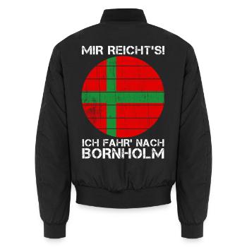 Mir reicht's ich fahr nach Bornholm - Unisex Bomberjacke - Schwarz - Hinten - AI Model Male 185 light (185cm)