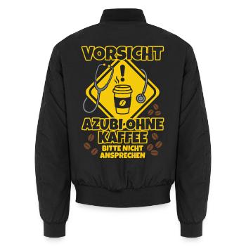 Lustiger Azubi Morgenmuffel - Unisex Bomberjacke - Schwarz - Hinten - AI Model Male 185 light (185cm)