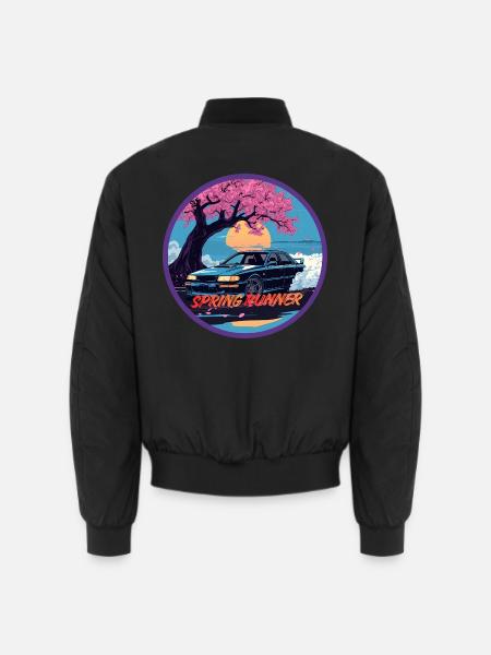 Blossom Horizon Vintage Legacy Automotive Retro - Unisex Bomberjacke - Schwarz