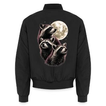 Waschbären Vollmond Nacht Tierliebhaber Lustig - Unisex Bomberjacke - Schwarz - Hinten - AI Model Male 185 light (185cm)