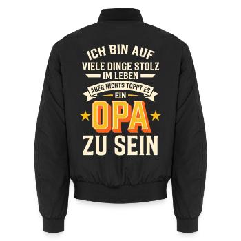 Stolzer Opa - Nichts toppt es ein Opa zu sein - Unisex Bomberjacke - Schwarz - Hinten - AI Model Male 185 light (185cm)