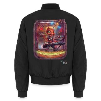 Ameise MALÚ Keyboard Synthesizer Band Rock Pop Art - Unisex Bomberjacke - Schwarz - Hinten - AI Model Male 185 light (185cm)