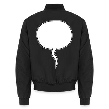 Sprechblasen-Skizze Outline - Unisex Bomberjacke - Schwarz - Hinten - AI Model Male 185 light (185cm)