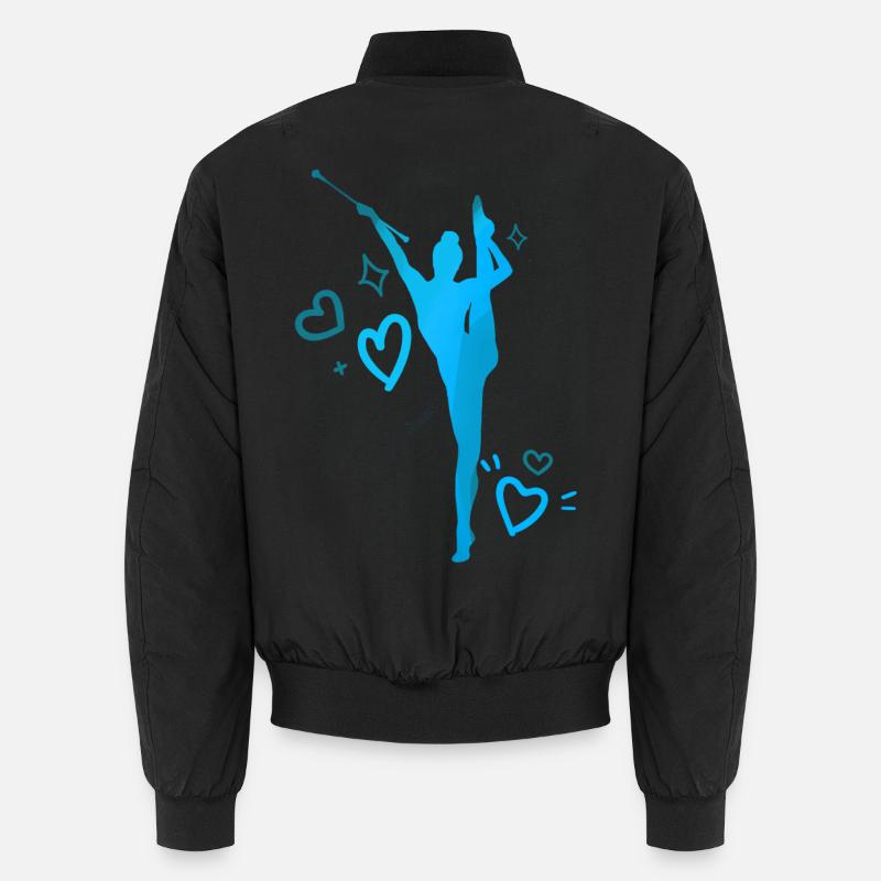 Twirleuse coeurs bleu Bomber unisexe