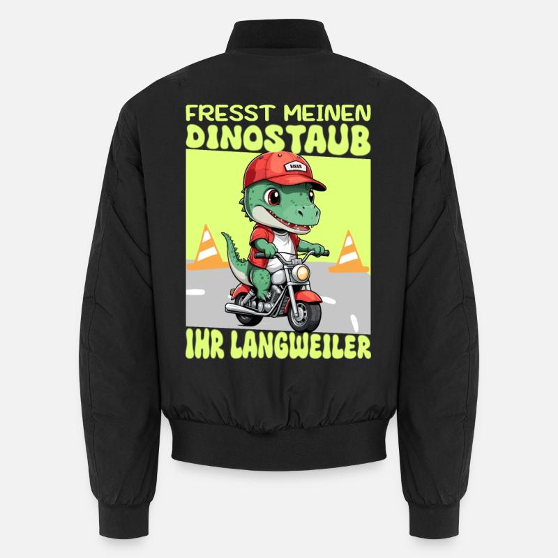 Dinosaur on Motorcycle Unisex Bomber Jacket