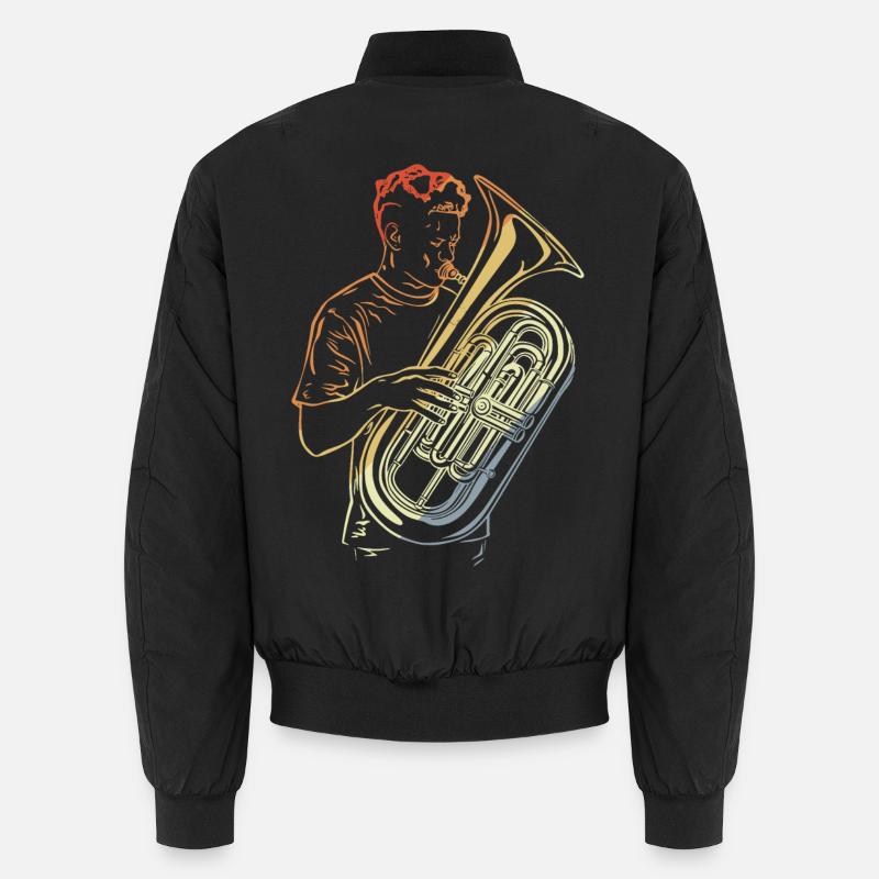 Tuba Drawing Vintage Unisex Bomber Jacket