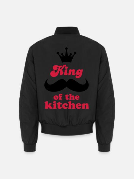 Cooking apron with funny saying - Unisex Bomber Jacket - black