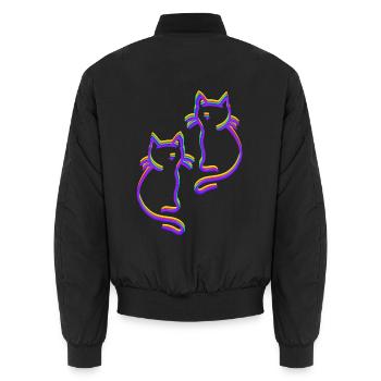 Chats arc-en-ciel LGBT - Bomber unisexe - noir - Dos - AI Model Male 185 light (185cm)