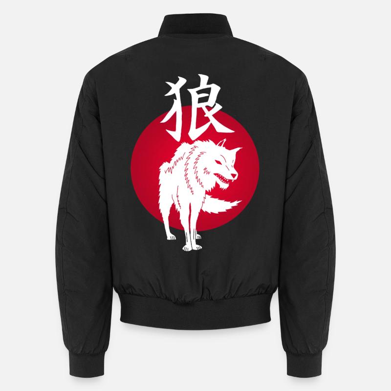 Die rote Sonne und der weiße Wolf Unisex Bomberjacke