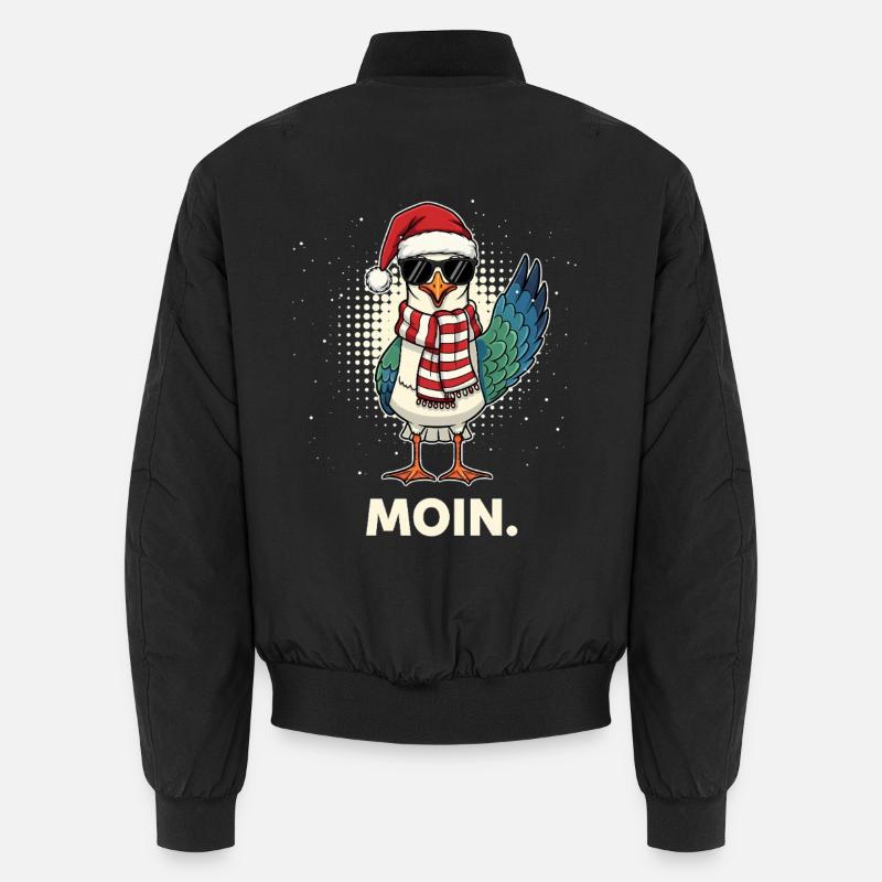 Möwe Weihnachtsmann - Unisex Bomberjacke - Schwarz