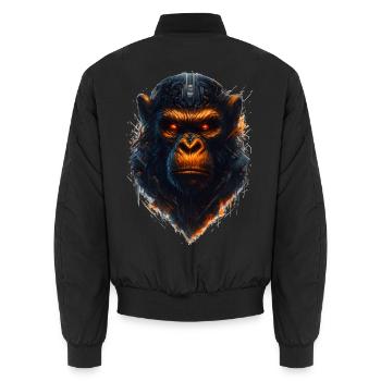 Cyberpunk Affe - Unisex Bomberjacke - Schwarz - Hinten - AI Model Male 185 light (185cm)