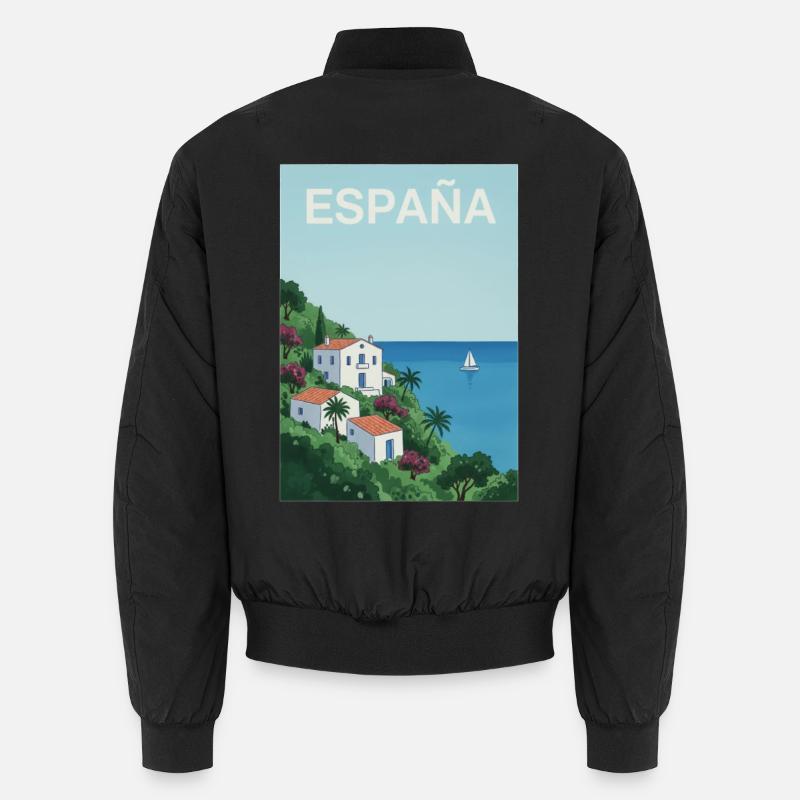 Spanische Küstenidylle - Unisex Bomberjacke - Schwarz