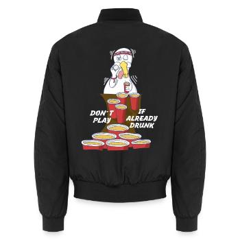 Beer Pong - Unisex Bomberjacke - Schwarz - Hinten - AI Model Male 185 light (185cm)
