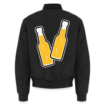 2 Flaschen Stoßen An (Limonade Softdrink / POS 3C) - Unisex Bomberjacke - Schwarz - Hinten - AI Model Male 185 light (185cm)