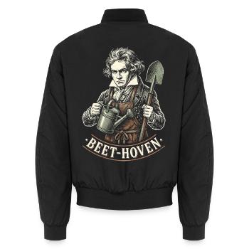 Beet-hoven Gärtner Beethoven Wortspiel - Unisex Bomberjacke - Schwarz - Hinten - AI Model Male 185 light (185cm)