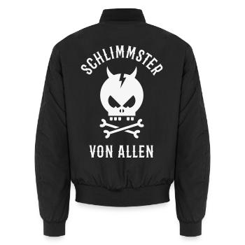 Schlimmster Von Allen (Teufel / Halloween / Böse) - Unisex Bomberjacke - Schwarz - Hinten - AI Model Male 185 light (185cm)
