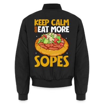 Keep Calm - Sopes - Unisex Bomberjacke - Schwarz - Hinten - AI Model Male 185 light (185cm)